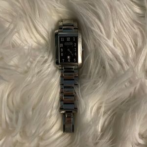 Women’s small Coach watch silver with date